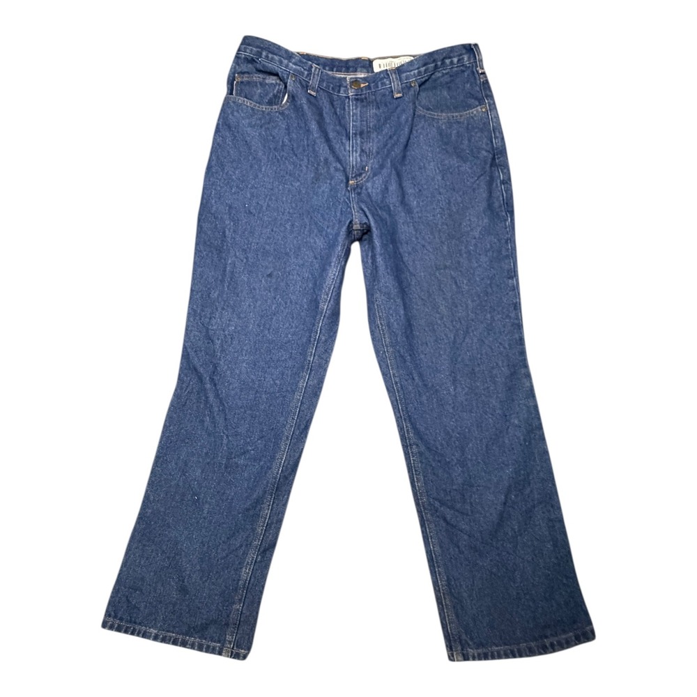 Carhartt Mens Blue Denim Straight Leg Work Pants Size 42x30
